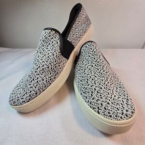 Vince Womens Slip On Sneakers sz 9M 39 Knit Black White Casual Shoes‎
